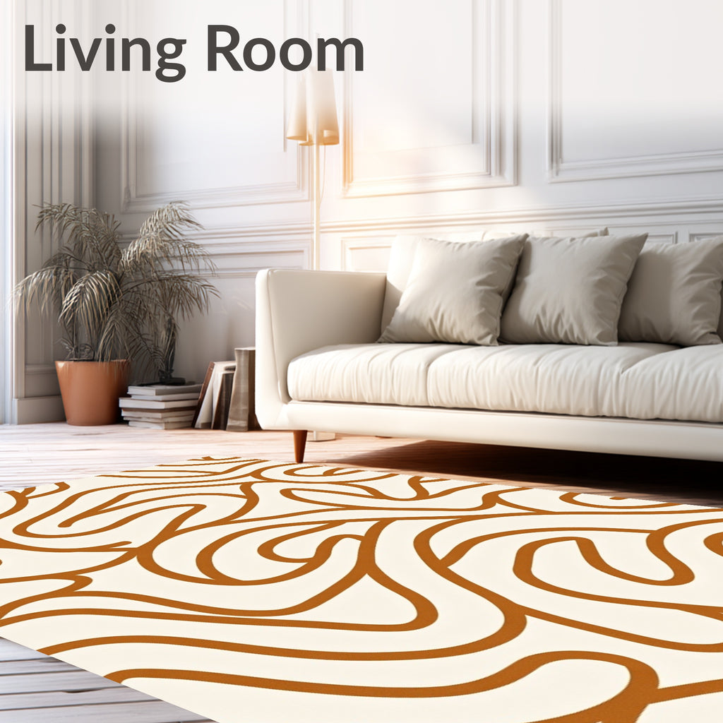 Abstract Swirl Warm Tones Pattern Rug