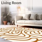 Abstract Swirl Warm Tones Pattern Rug