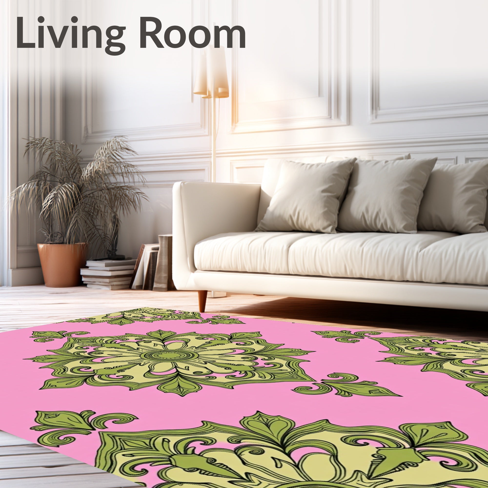 Ornate Floral Medallion Pattern Rug
