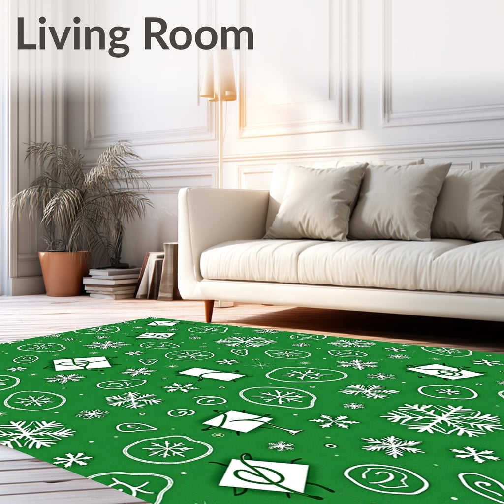 Joyful Snowflake Gift Pattern Rug