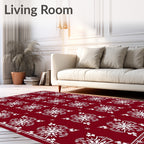 Ornate Red Floral Motif Pattern Rug