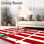 Striped Christmas Gnomes Greeting Rug