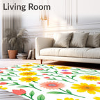 Cheerful Blooms Floral Pattern Rug