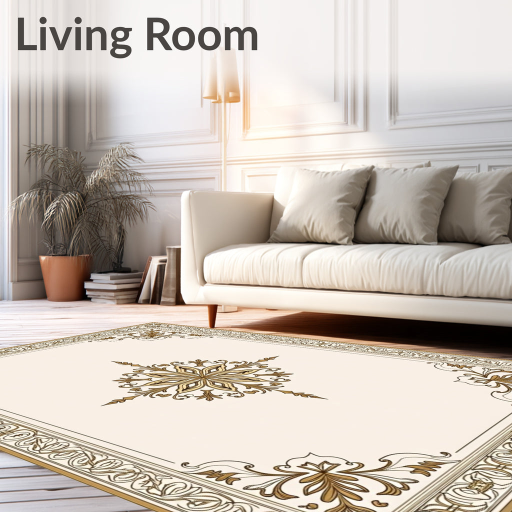 Classic Floral Border Medallion Design Rug