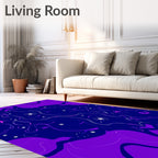 Abstract Swirls Stars Pattern Rug
