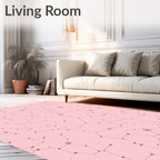 Pink Cosmic Constellation Pattern Rug