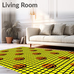 Joyful Pumpkin Gridded Pattern Rug