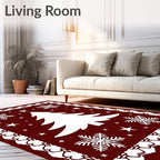 Winter Tree Snowflake Festive Pattern Rug