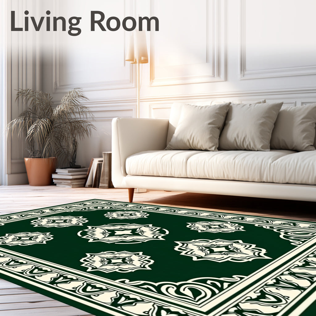Intricate Symmetry Floral Medallion Design Rug