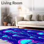 Stylized Jellyfish Pattern Vibrant Design Rug