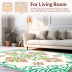 Emerald Swirl Floral Motifs Rug