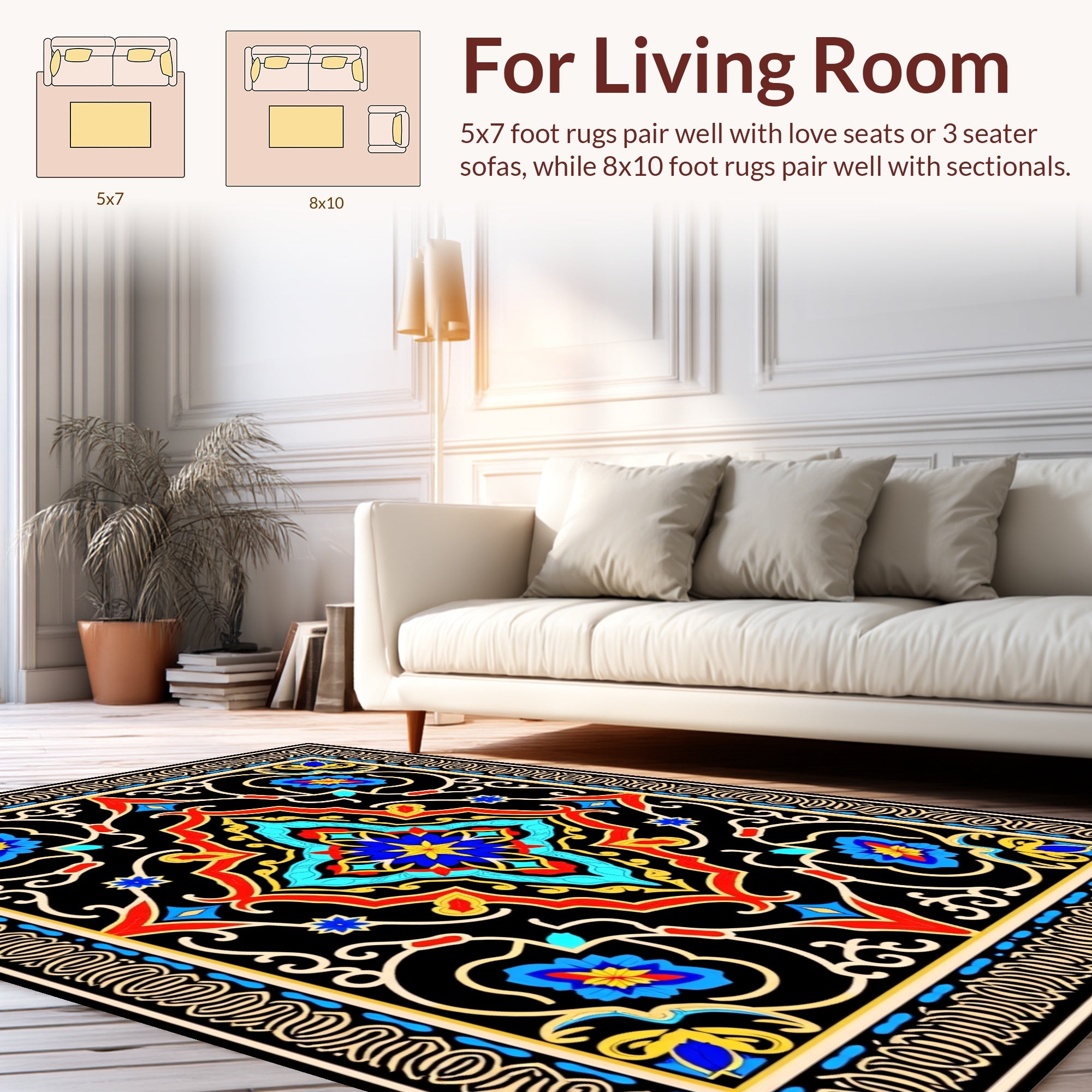 Rich Floral Intricate Medallion Design Rug