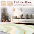 Wavy Mint Peach Marbled Lines Rug