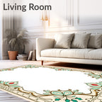 Ornate Floral Border Design Rug