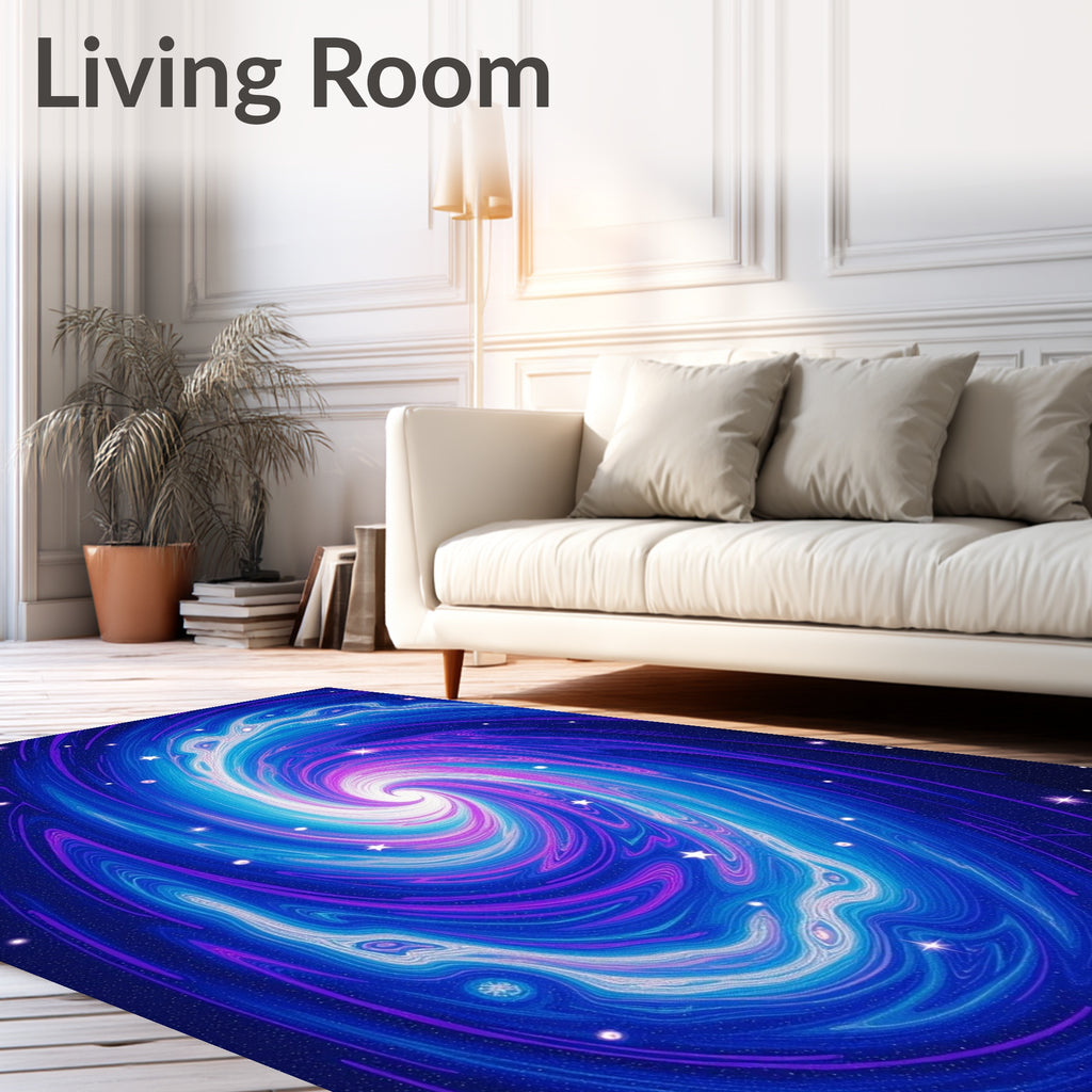 Cosmic Swirl Galaxy Pattern Rug