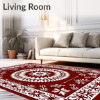 Intricate Floral Mandala Design Rug
