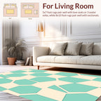 Teal Geo Mosaic Pattern Rug