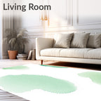 Abstract Green Watercolor Splatter Rug