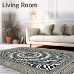 Bold Abstract Sunburst Pattern Rug