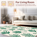 Green Leaf Swirl Pattern Design Rug