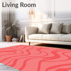 Coral Waves Abstract Pattern Rug