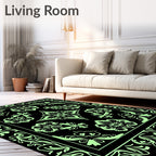 Art Nouveau Floral Border Design Rug