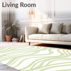 Serene Green Wavy Pattern Rug