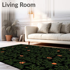 Green Fir Branch Orange Berry Rug