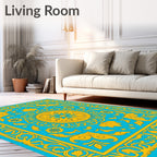 Ornate Floral Medallion Patterned Rug