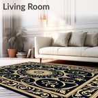Ornate Floral and Scrollwork Pattern Rug