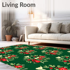 Red Berry Leaf Medallion Pattern Rug