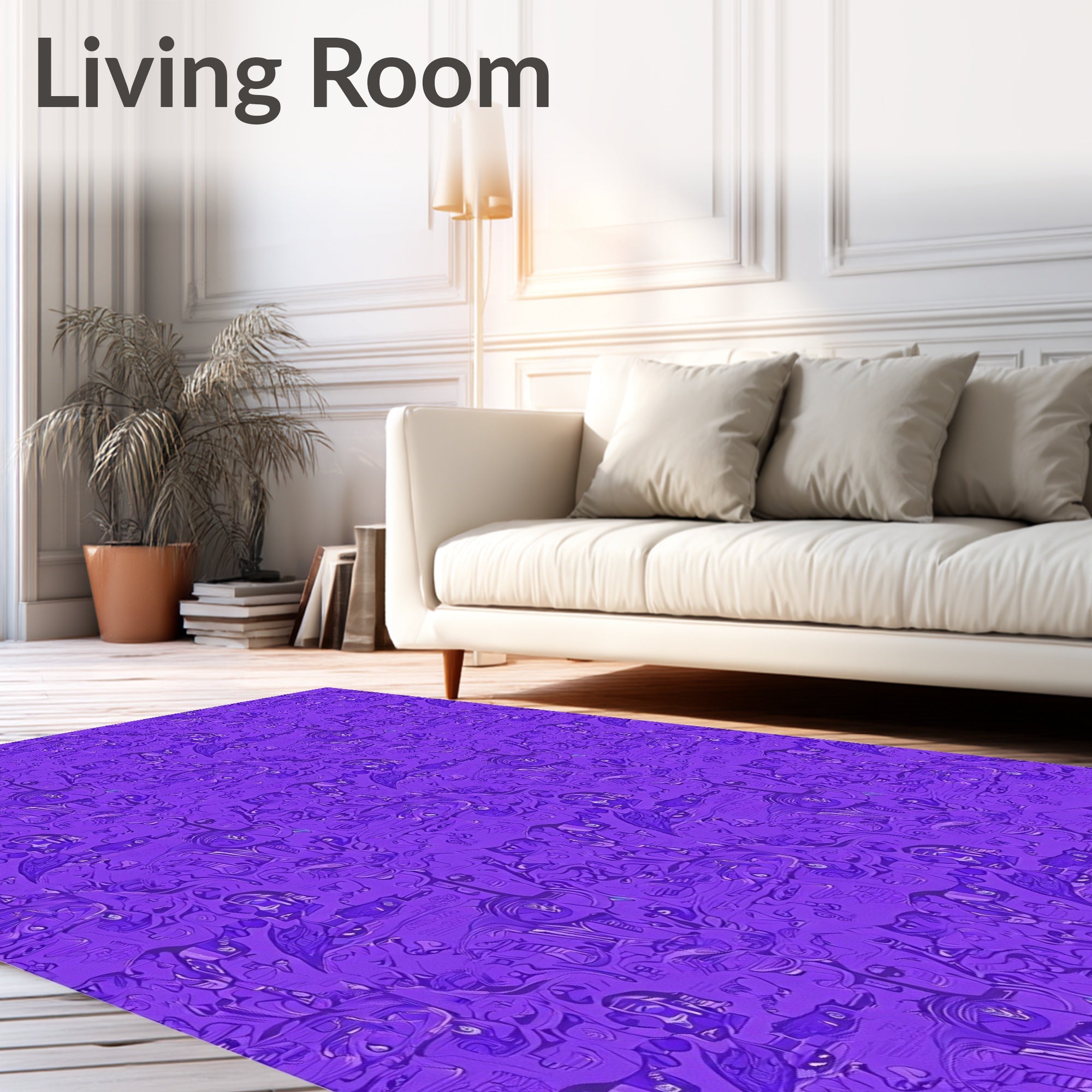 Abstract Figures Repeating Purple Pattern Rug