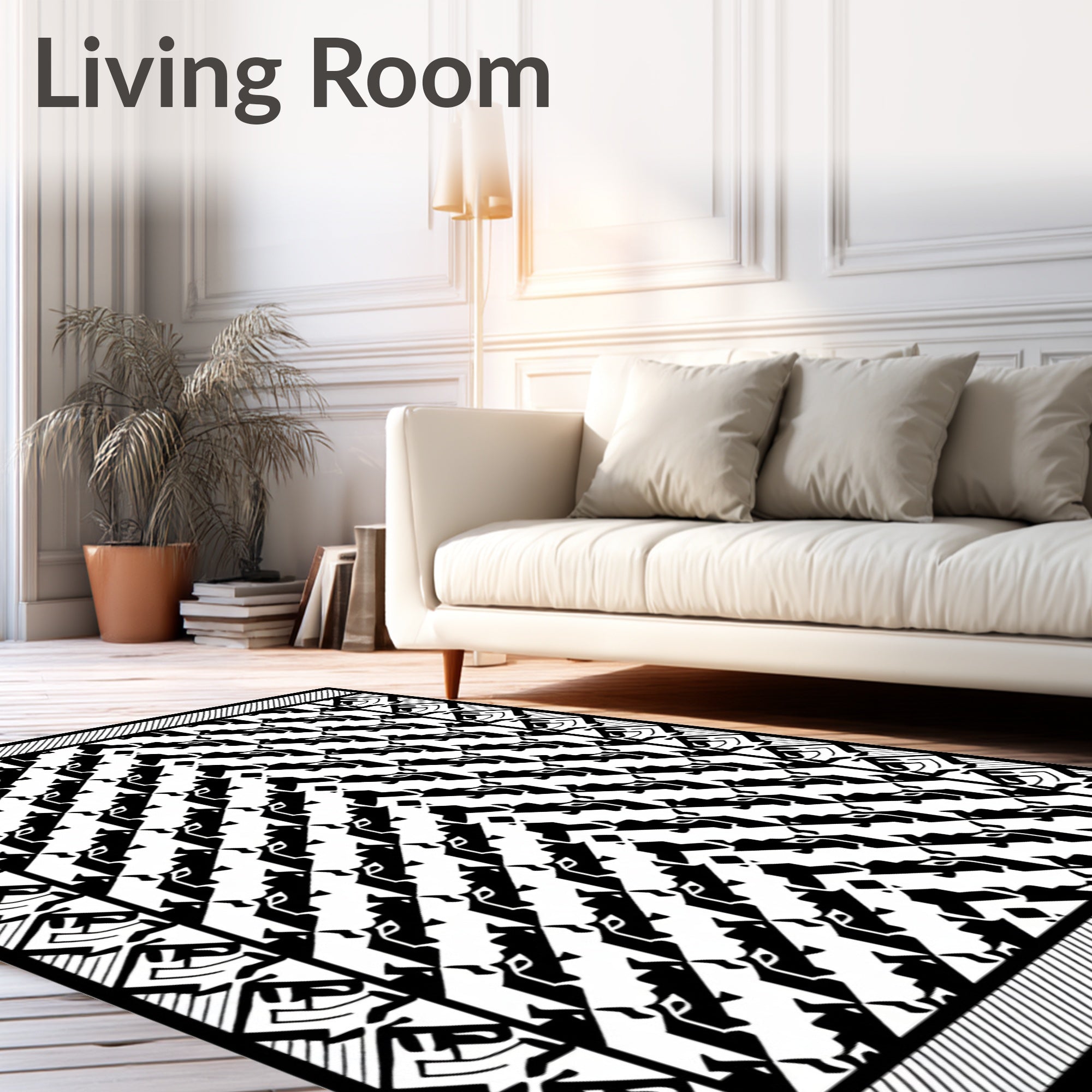 Graphic Arrowhead and Border Design Rug