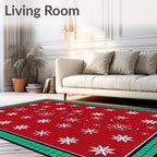 Winter Wonderland Snowflake Pattern Rug