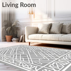 Intricate Lattice Floral Border Design Rug