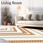 Chevron Dot Patterned Earth Tone Rug