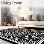 Intricate Classic Scrollwork Pattern Design Rug