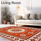 Bold Folk Art Sunburst Floral Rug
