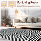 Black and White Maze Artful Rug