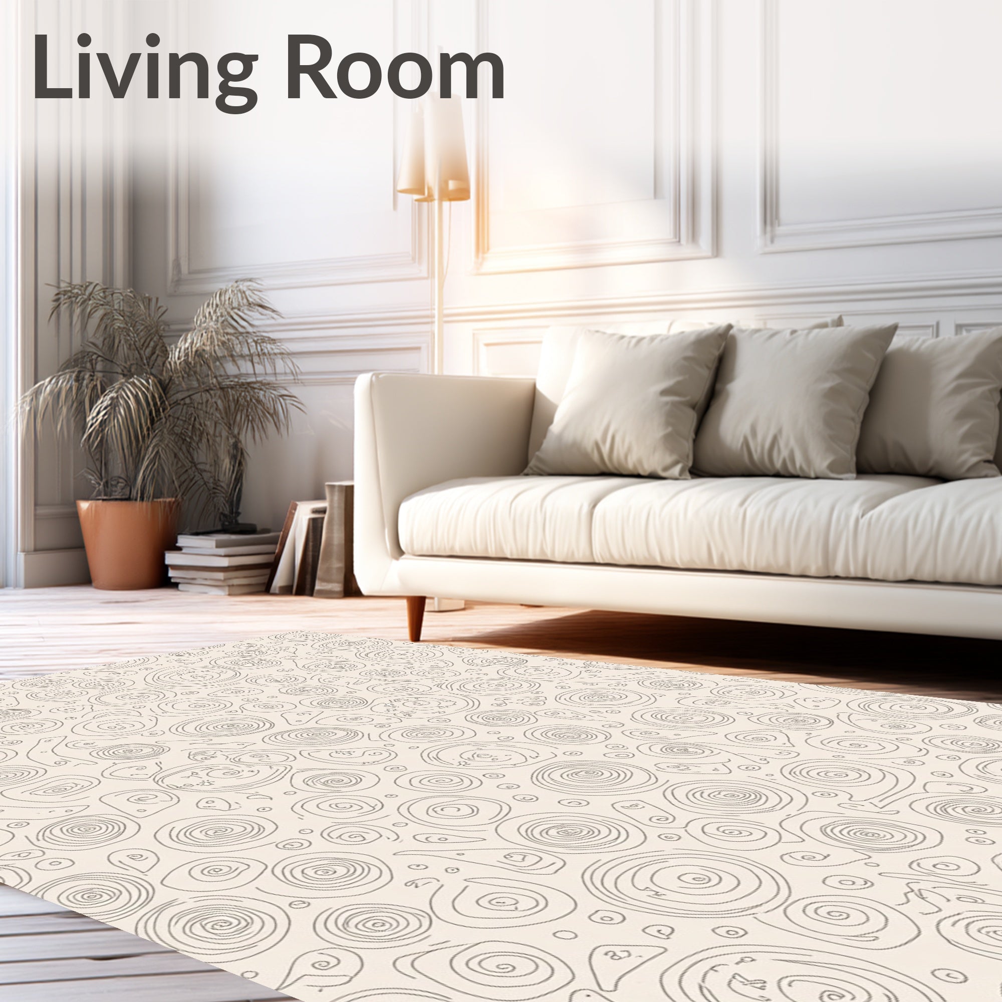 Abstract Spiral Blob Organic Pattern Rug