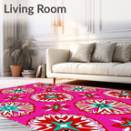 Bold Floral Sunburst Pattern Rug