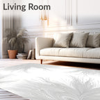 Delicate Feather-like Swirl Pattern Rug