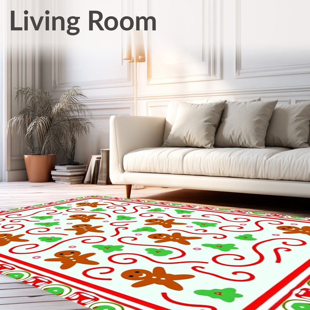 Cute Gingerbread Man Pattern Rug