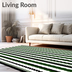 Striped Texture with Black and Green Rug