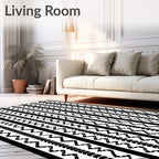 Bold Vertical Stripe Zigzag Pattern Rug