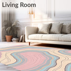 Pastel Agate Swirl Pattern Design Rug