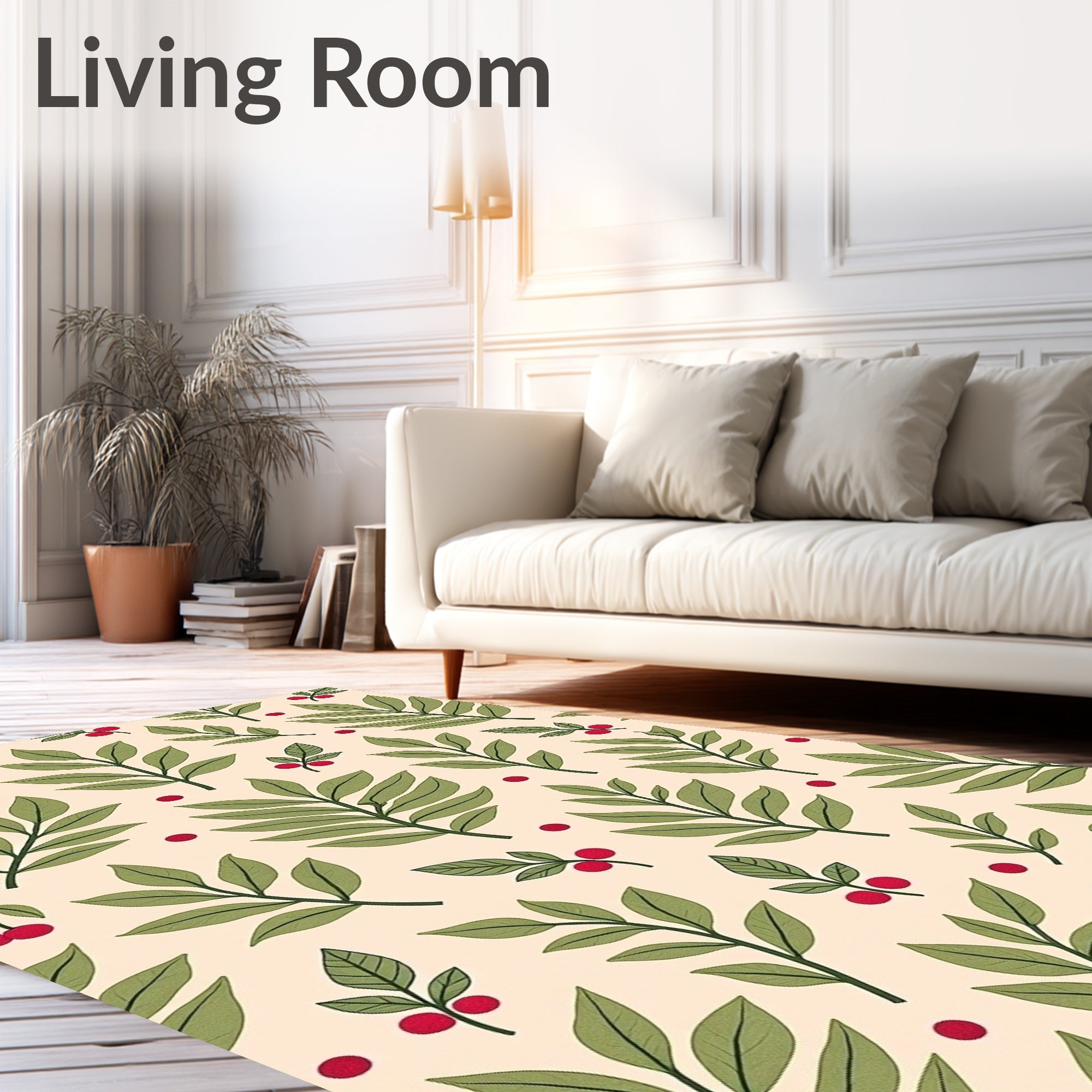 Botanical Berry Arrangement Pattern Rug