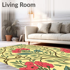 Art Nouveau Floral Vines Cream Rug
