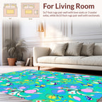 Whimsical Floral Butterfly Pattern Rug