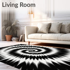 Monochromatic Spiral Sharp Pattern Rug